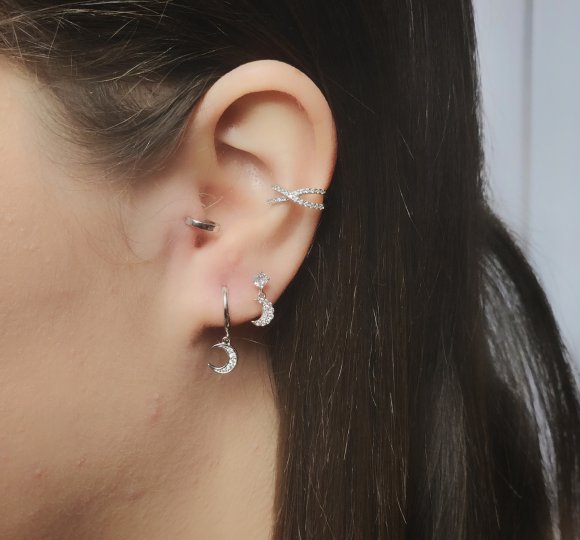 Hanging moon piercing
