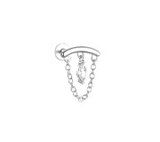 Hidden helix marquise - srebrny kolczyk piercingowy typu labret