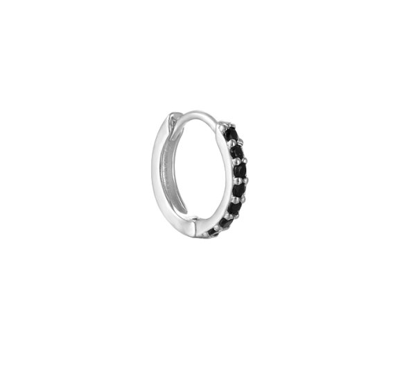 Black zircon hoop XS