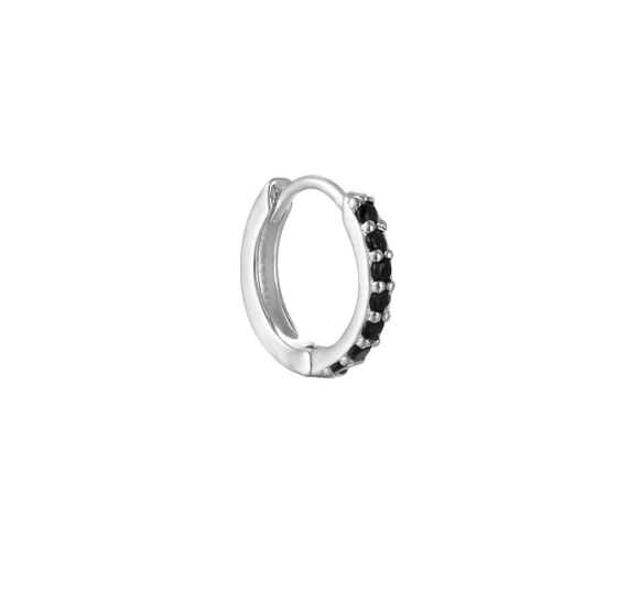 Black zircon hoop XS