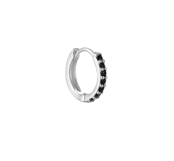 Black zircon hoop XS