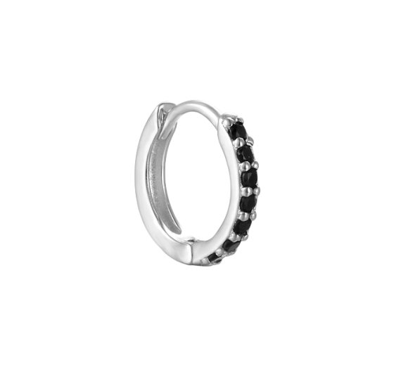 Black zircon hoop L