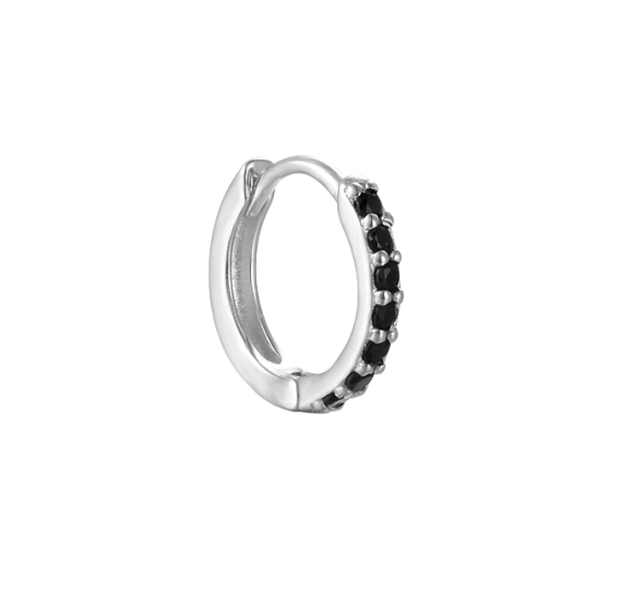 Black zircon hoop L