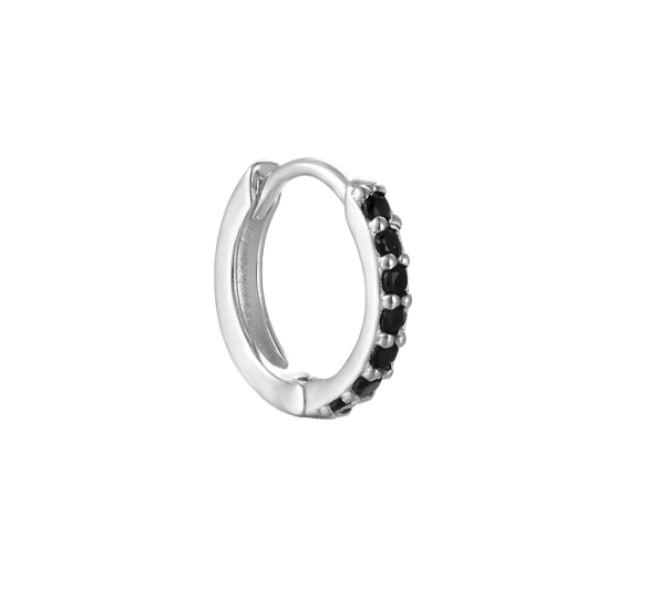 Black zircon hoop L