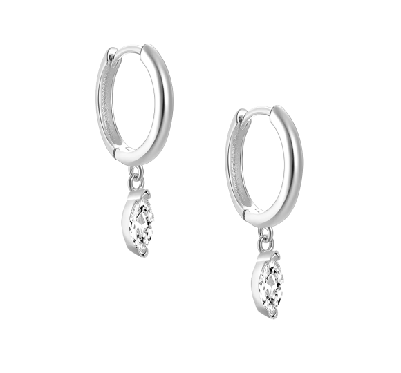 Crystal marquise huggie