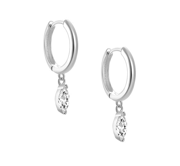 Crystal marquise huggie