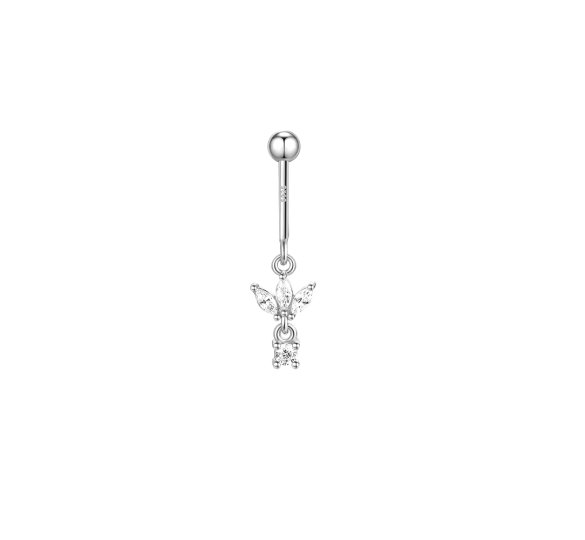 Marquise vertical helix piercing - srebrny kolczyk do piercingu ucha