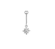 Star vertical helix piercing - srebrny kolczyk do piercingu ucha