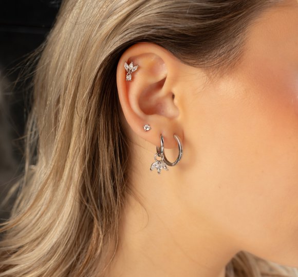 Marquise diamond hoop