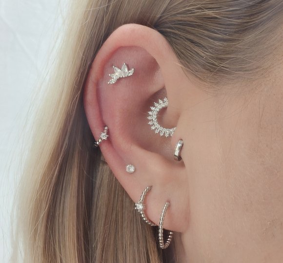 Shine bright piercing - srebrny kolczyk piercingowy, kółko
