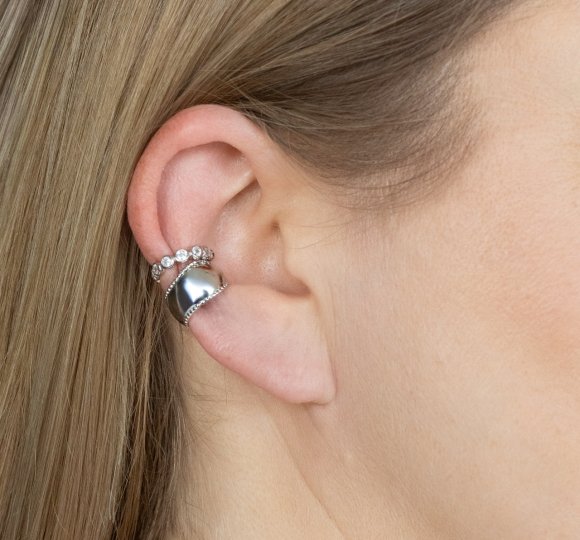 Nausznica Amalfi - srebrna nausznica z cyrkoniami