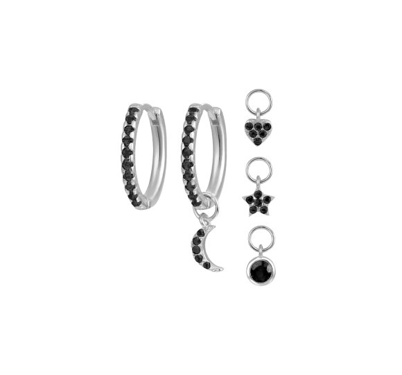 Hoops with black charms