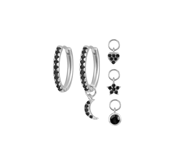 Hoops with black charms