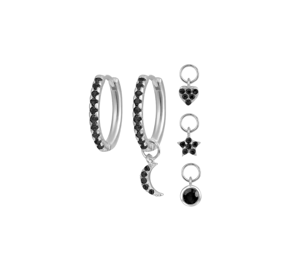 Hoops with black charms