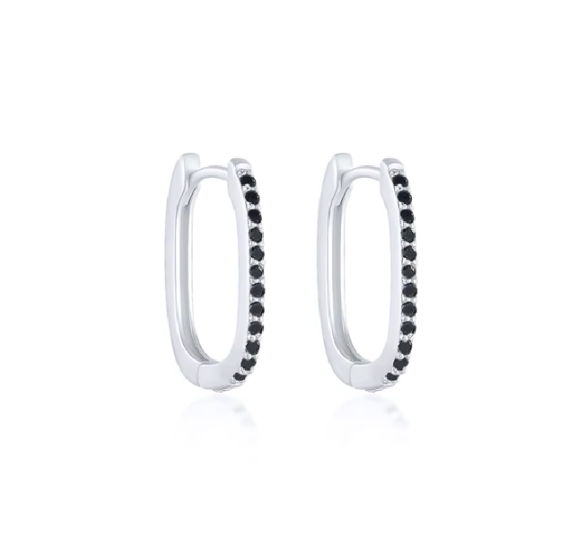 Black oval  hoop