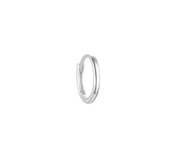 Classical hoop XS - gładkie, srebrne kolczyki kółka 6 mm