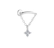 Hidden helix flower - srebrny kolczyk piercingowy typu labret