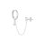 Glamoured Chain - srebrny kolczyk z łańcuszkiem