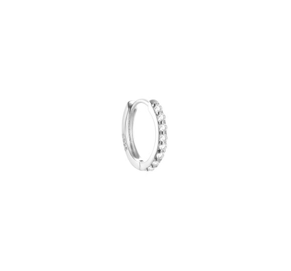 White zircon hoop XS