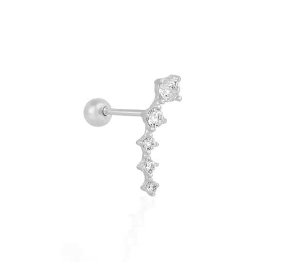 Diamonds barbell piercing