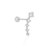 Diamonds barbell piercing