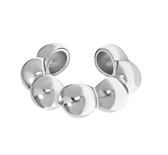 Nausznica Side - srebrna naszunica bąbelkowa