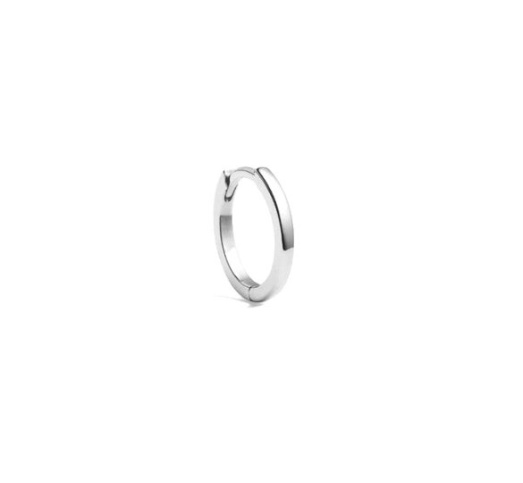 Classical hoop XS - gładkie, srebrne kolczyki kółka 6 mm