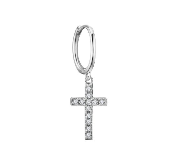Croos earrings - srebrne kolczyki kółka z zawieszkami