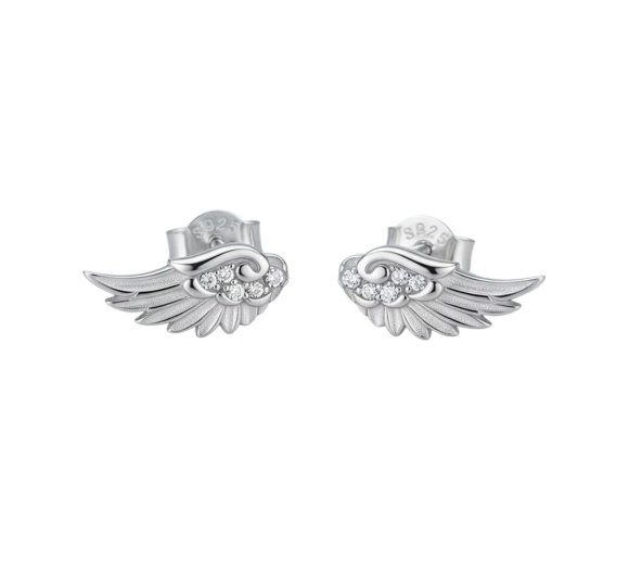 Angel Wings – kolczyki sztyft anielskie skrzydła