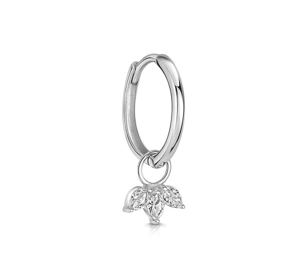 Marquise diamond hoop