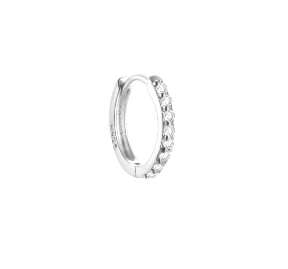 White zircon hoop S