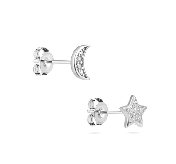 Star and moon stud