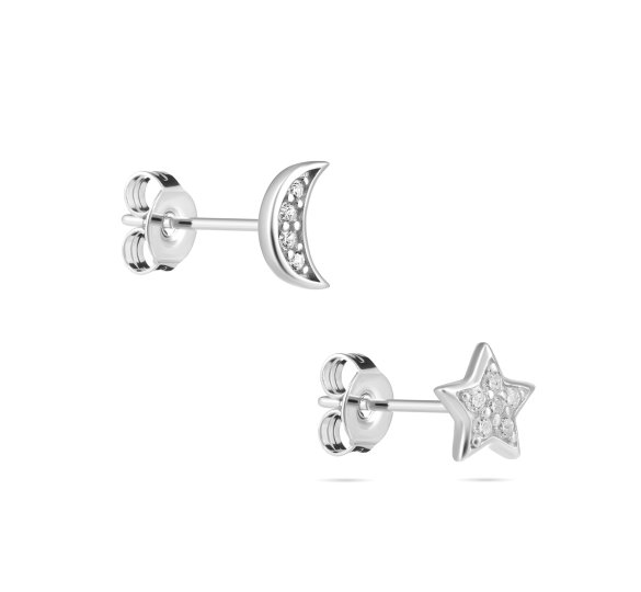 Star and moon stud