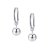 Long oval bead hoop earring ball