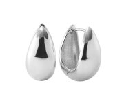 Puffy Waterdrops hoops - srebrne kolczyki w kształcie kropli