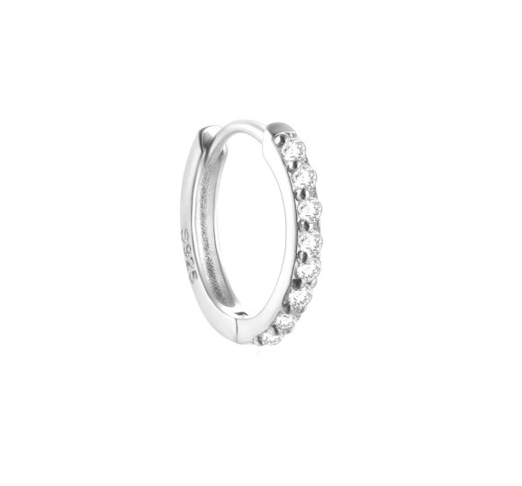 White zircon hoop M