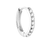 White zircon hoop L
