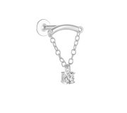 Hidden helix dot - srebrny kolczyk piercingowy typu labret