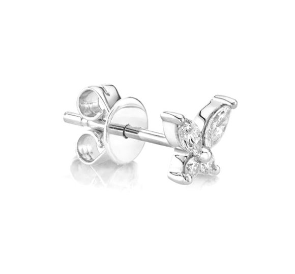 Butterfly diamond stud