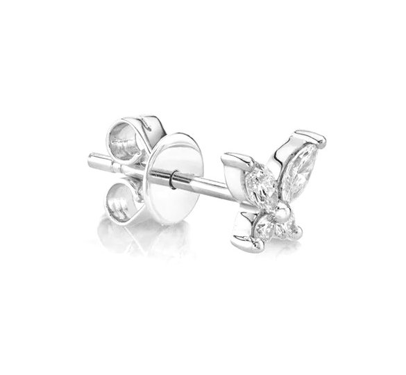 Butterfly diamond stud