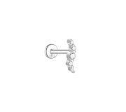 Crystal wave labret - srebrny kolczyk piercingowy typu labret
