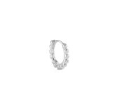 Bubble huggie S - srebrne kolczyki kółka, bąbelki 