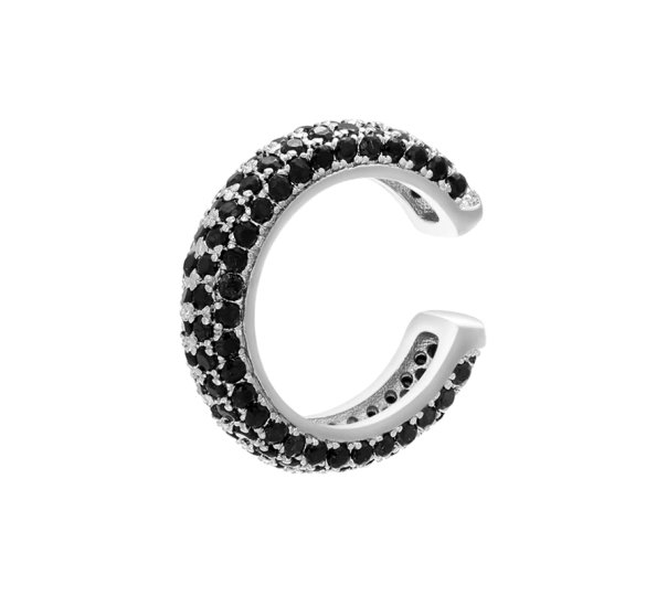 Nausznica Ljubljana black - ozdobna nausznica z czarnymi cyrkoniami