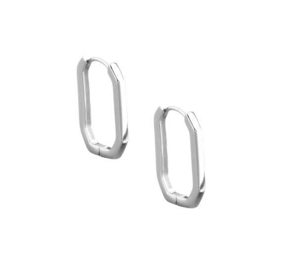 Octagon hoop earrings