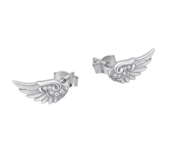 Angel Wings – kolczyki sztyft anielskie skrzydła