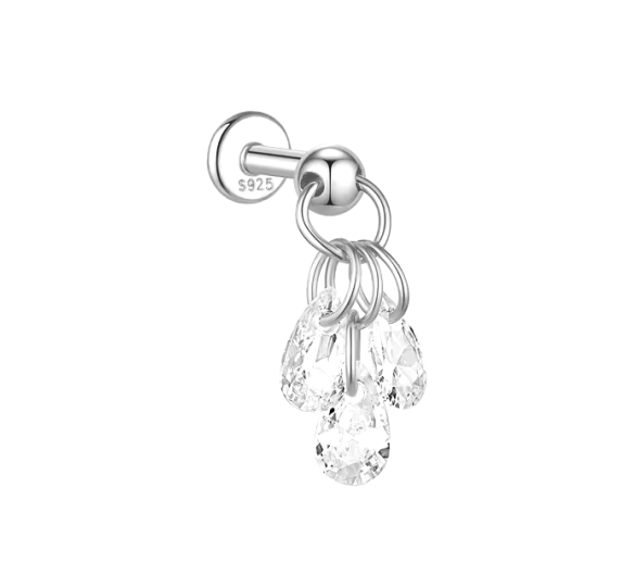 Crystal drop labret