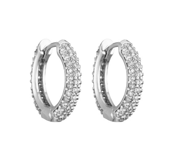 Crystal white hoop - kolczyki kółka z białymi cyrkoniami