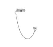 Crystal cuff chain - srebrna nausznica z łańcuszkiem i cyrkonią
