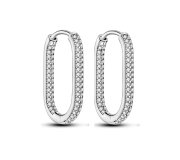 Let U Shine - srebrne owalne kolczyki z drobnymi cyrkoniami