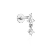 Diamond labret - srebrny kolczyk piercingowy typu labret